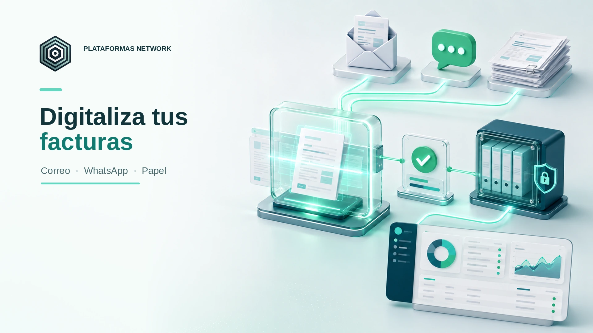 Digitalización de facturas recibidas por correo, WhatsApp y papel